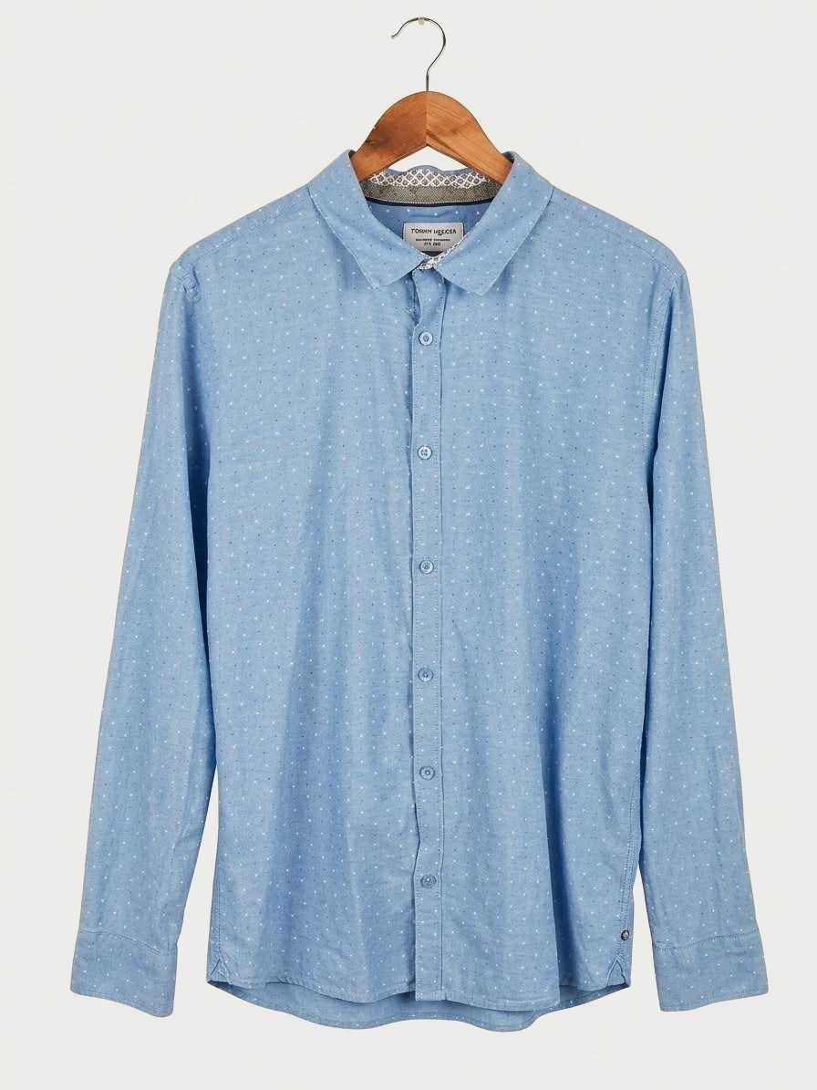 Chemise teddy Smith bleu ciel coton taille XL