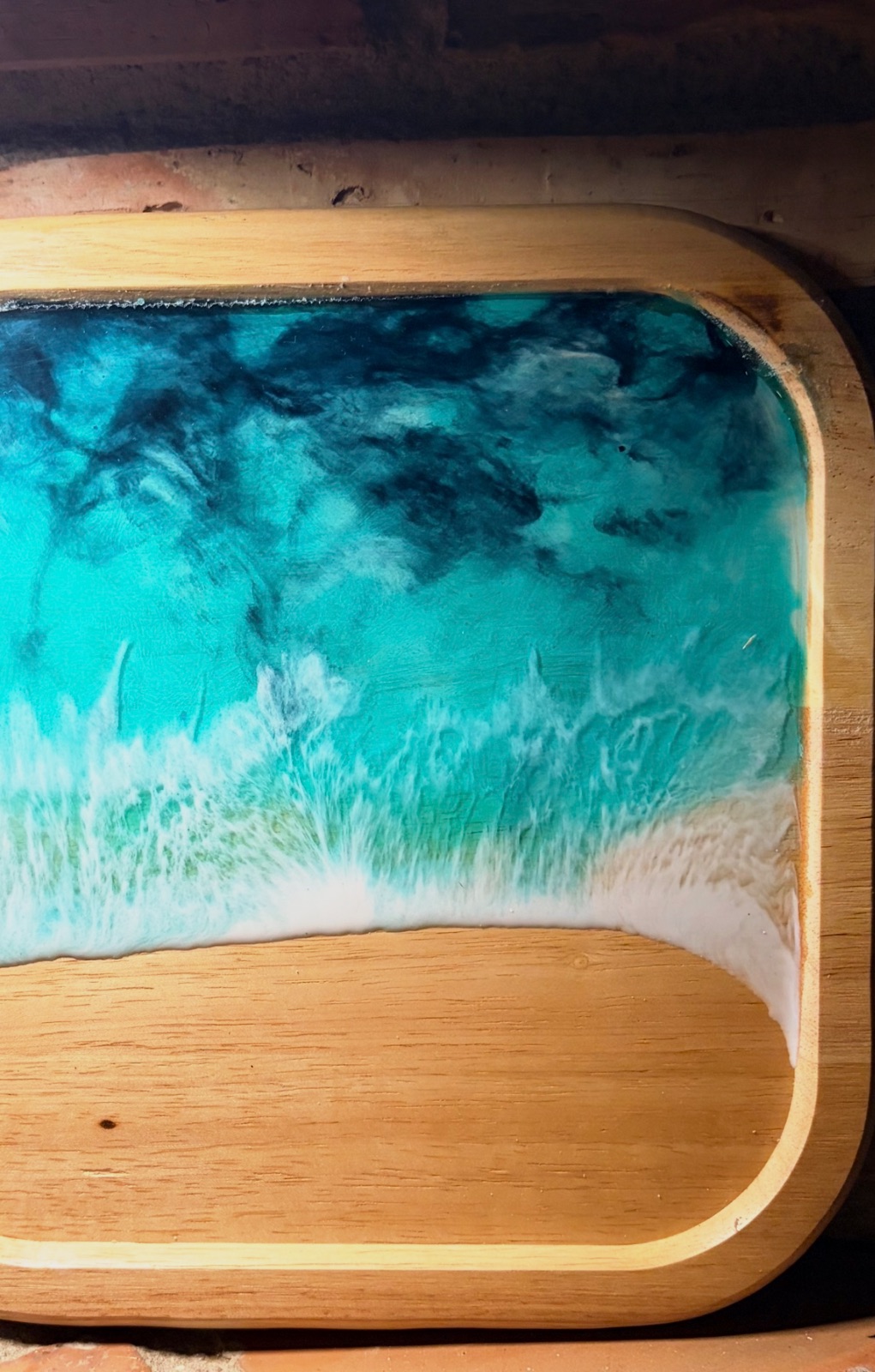 Bandeja madera y resina efecto playa  – Art 5