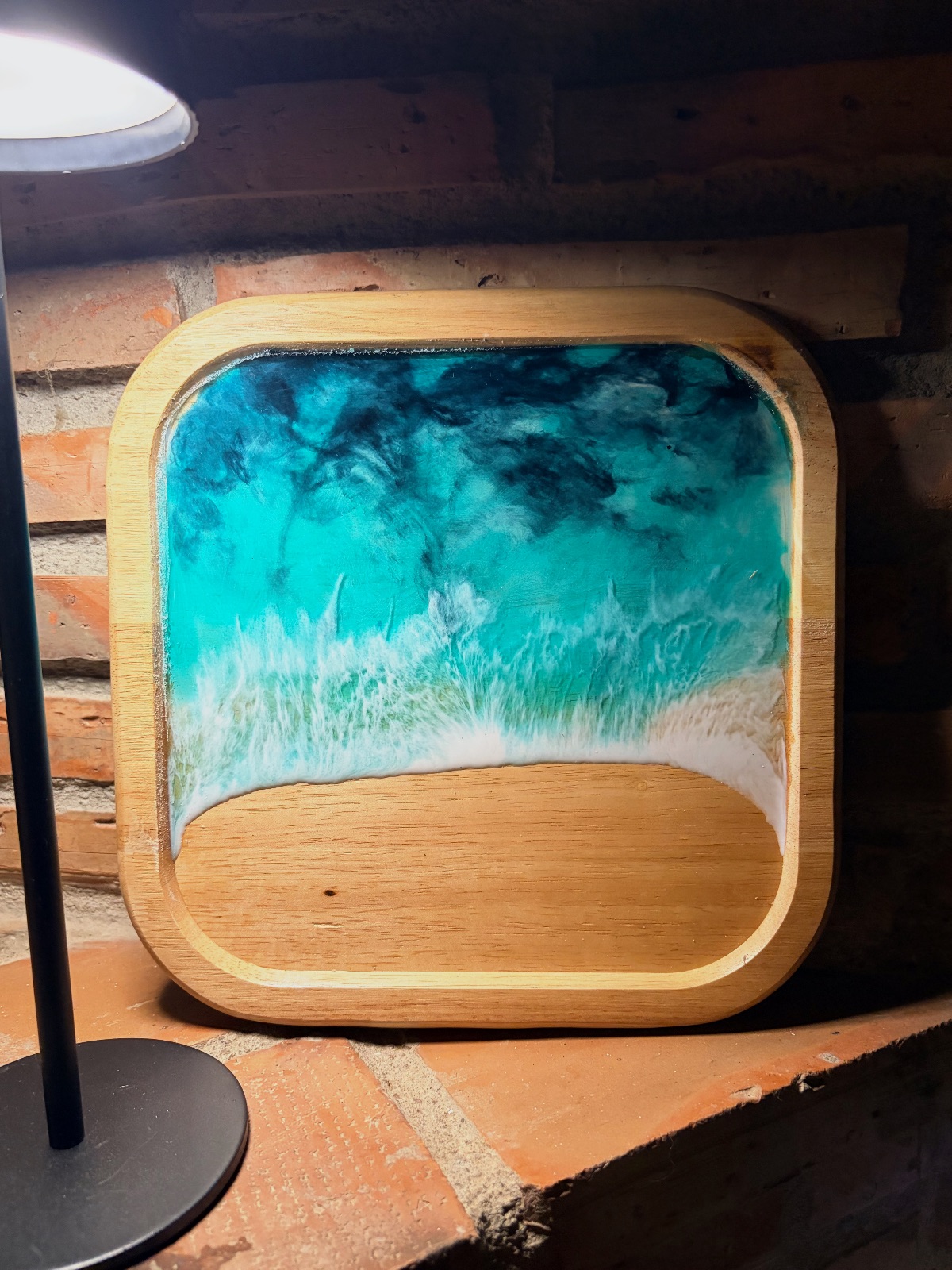 Bandeja madera y resina efecto playa  – Art 4