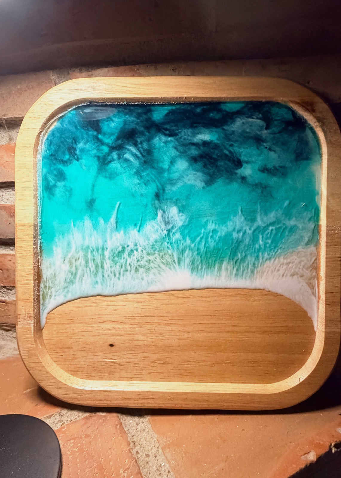 Bandeja madera y resina efecto playa  – Art 3