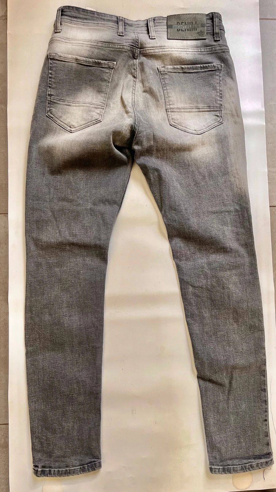 Jeans slim délavé vendu avec déchirure, naturel, taille ( L ) – taille L 2