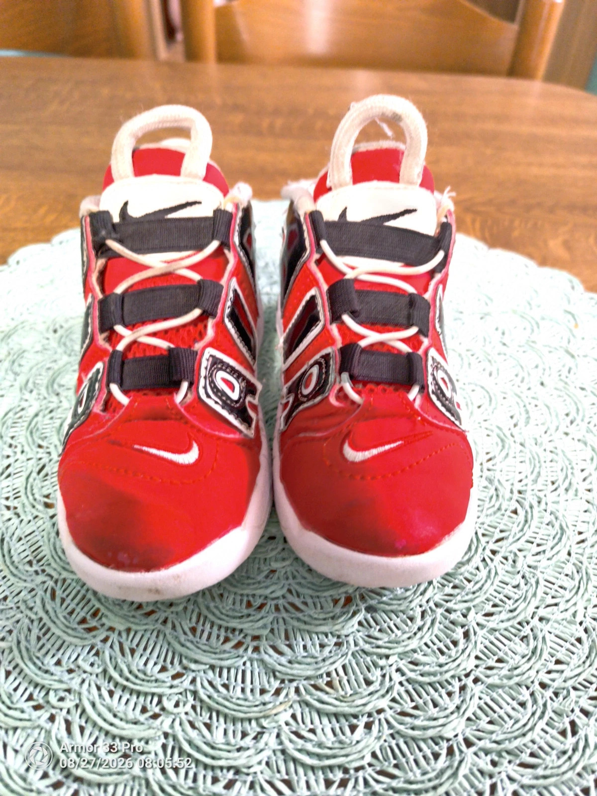 Nike Air More Uptempo TD Baby Trainers Red Black Size 25 – Nike – taille 25 2