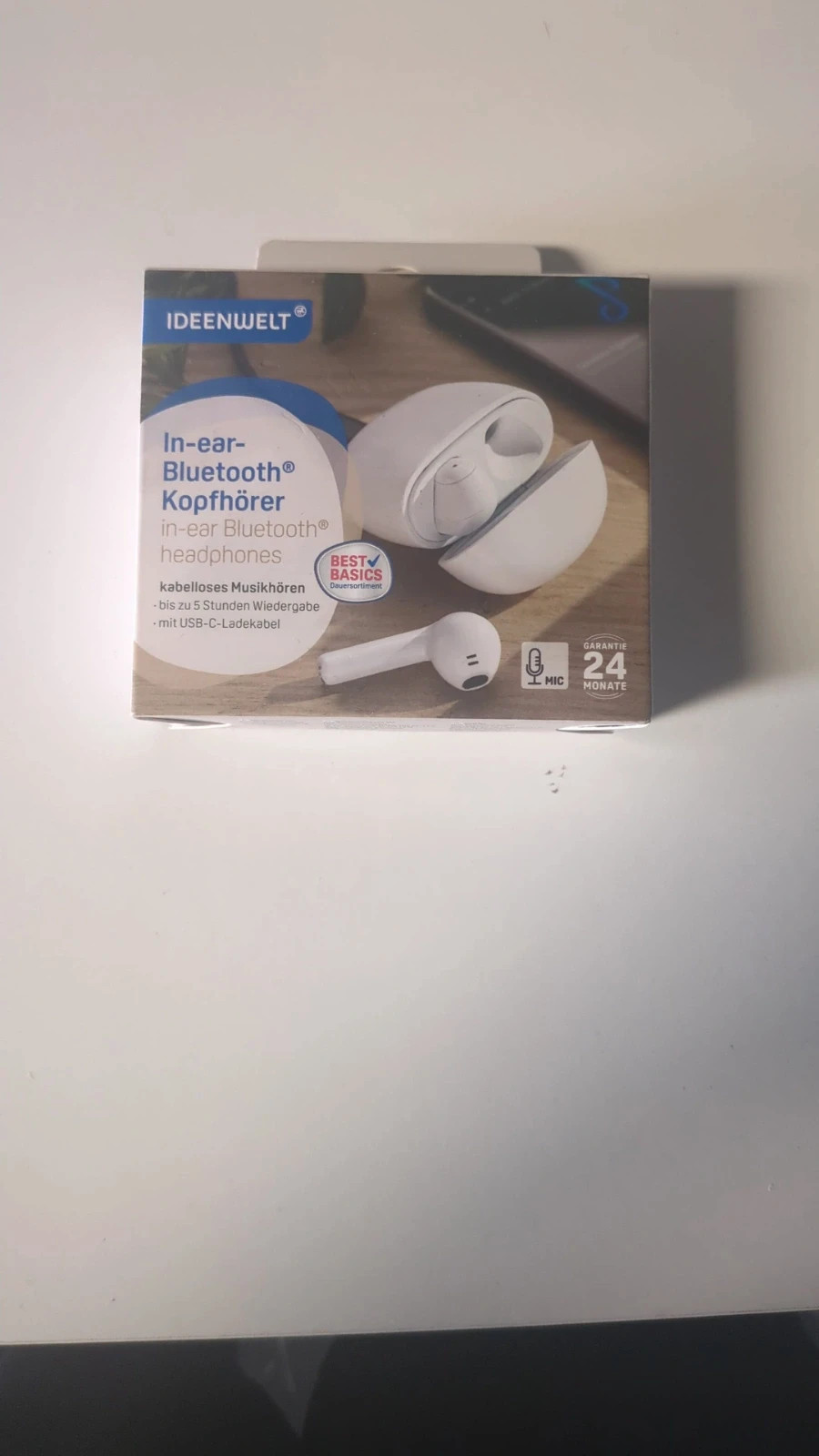 Wireless Bluetooth In-Ear Earbuds – Usb-C Charging Case – White – New
