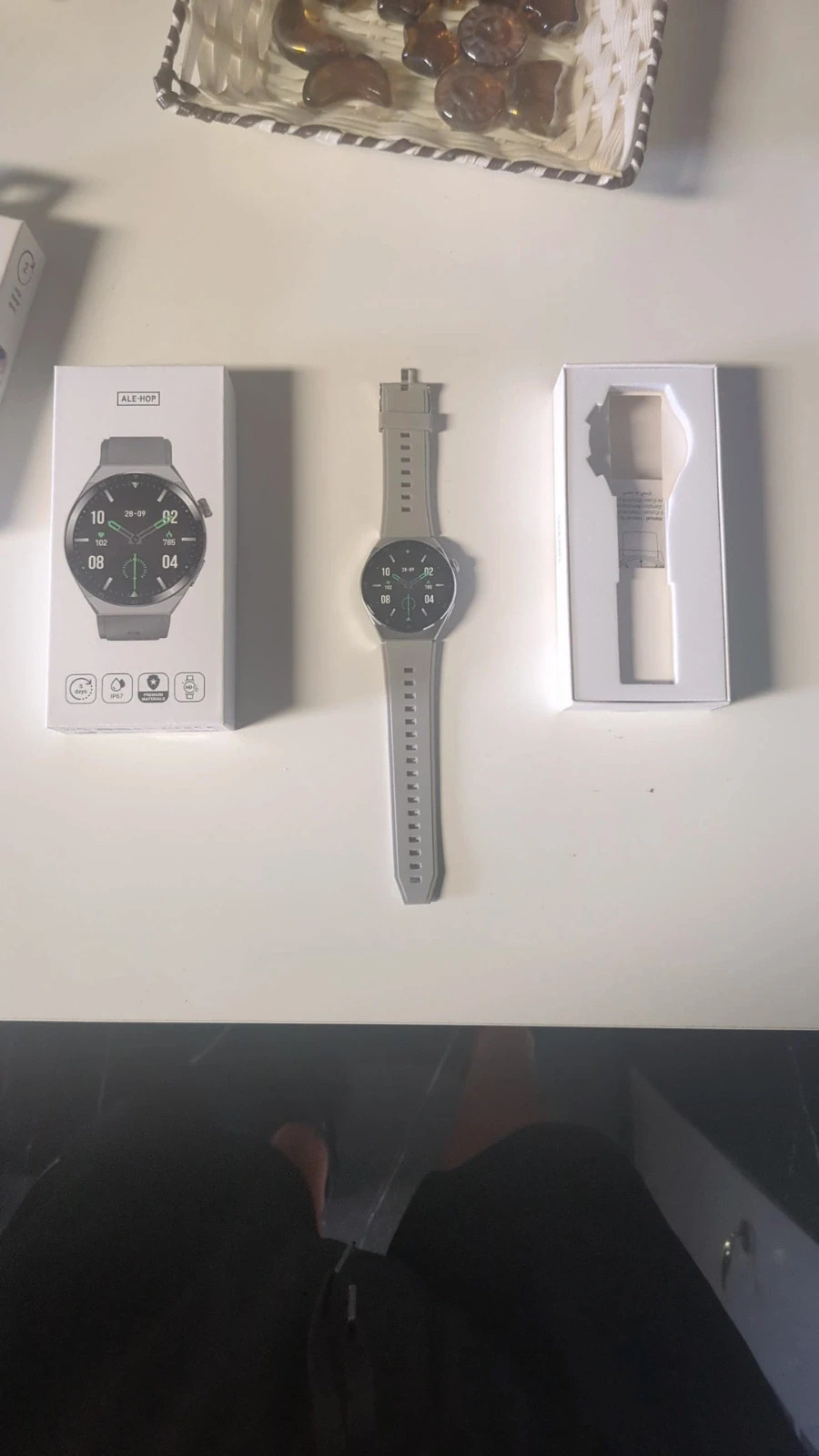 Ale-hop Smartwatch – Grey | IP67 Fitness Smart Watch | Heart Rate, Sleep & Activity Tracker