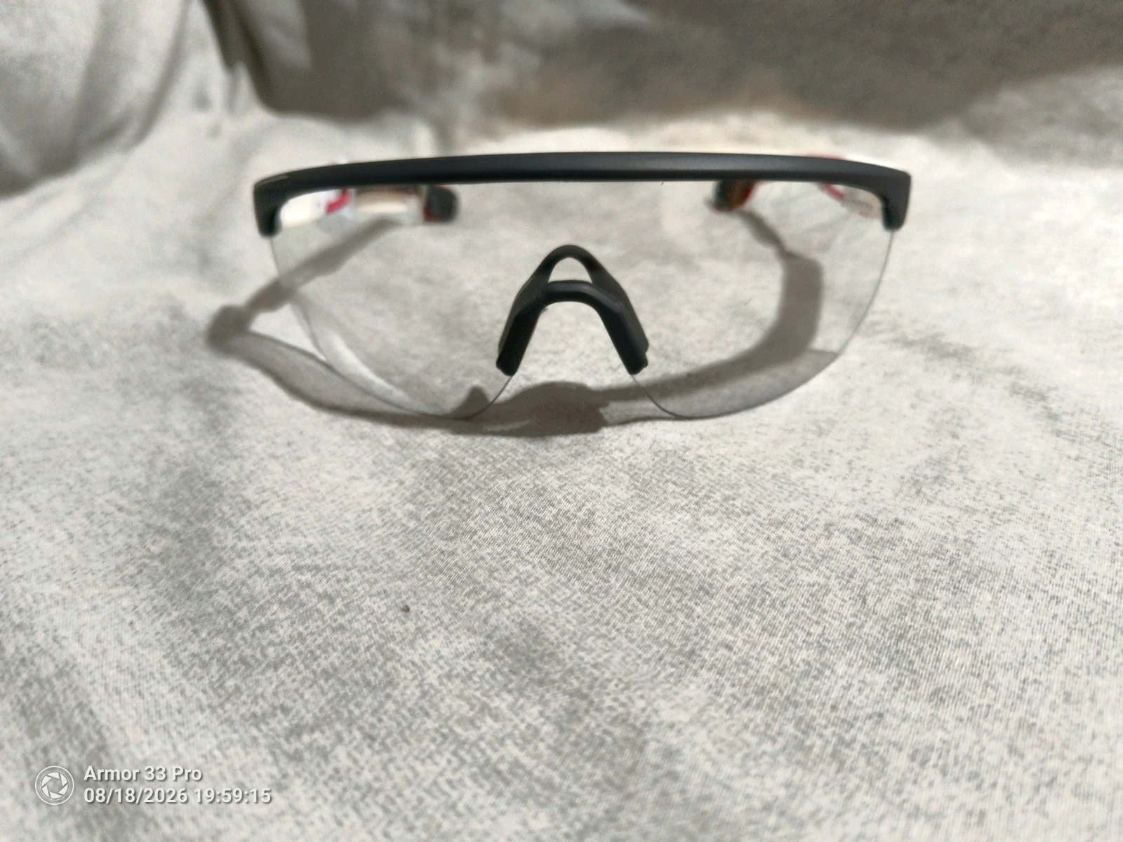 Carrera Sport Shield Semi-Rimless Sunglasses / Cycling Glasses – White/Black/Red – Carrera 2