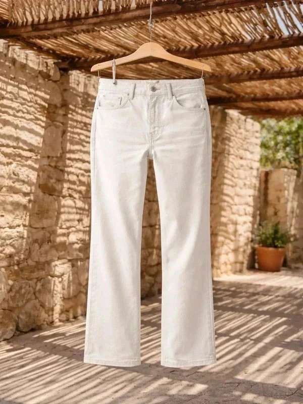 Jean American Vintage Blanc Slim Taille Haute – État Neuf