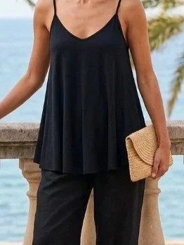 Débardeur American Vintage Bleu Marine Femme Taille L Coton