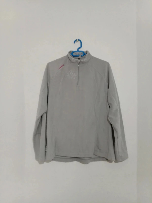 Polaire unisexe blanc/gris – coupe parfaite, à ne pas manquer – Vintage Dressing – taille L / 40 / 12 3