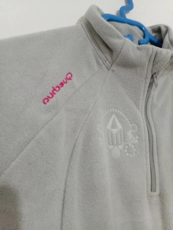 Polaire unisexe blanc/gris – coupe parfaite, à ne pas manquer – Vintage Dressing – taille L / 40 / 12 5