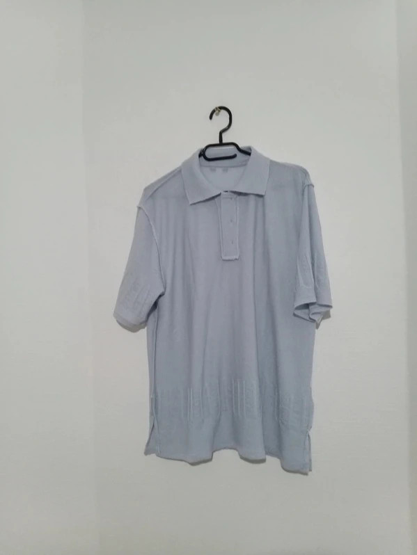 Polo Chic Bleu Ciel Eléane Collection – Maille Texturée Qualité