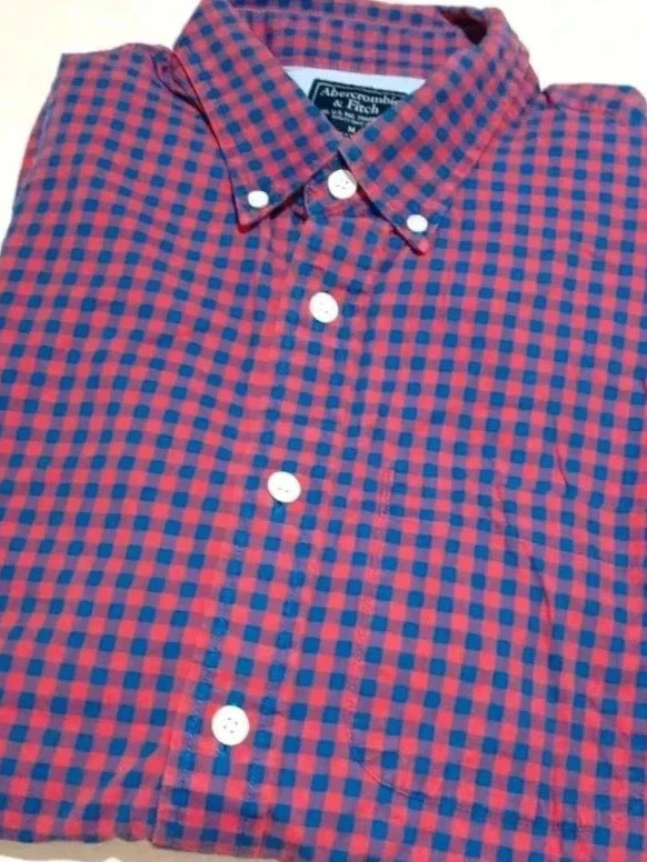: Chemise Abercrombie & Fitch homme M – carreaux rouge bleu – Abercrombie & Fitch – taille M 3