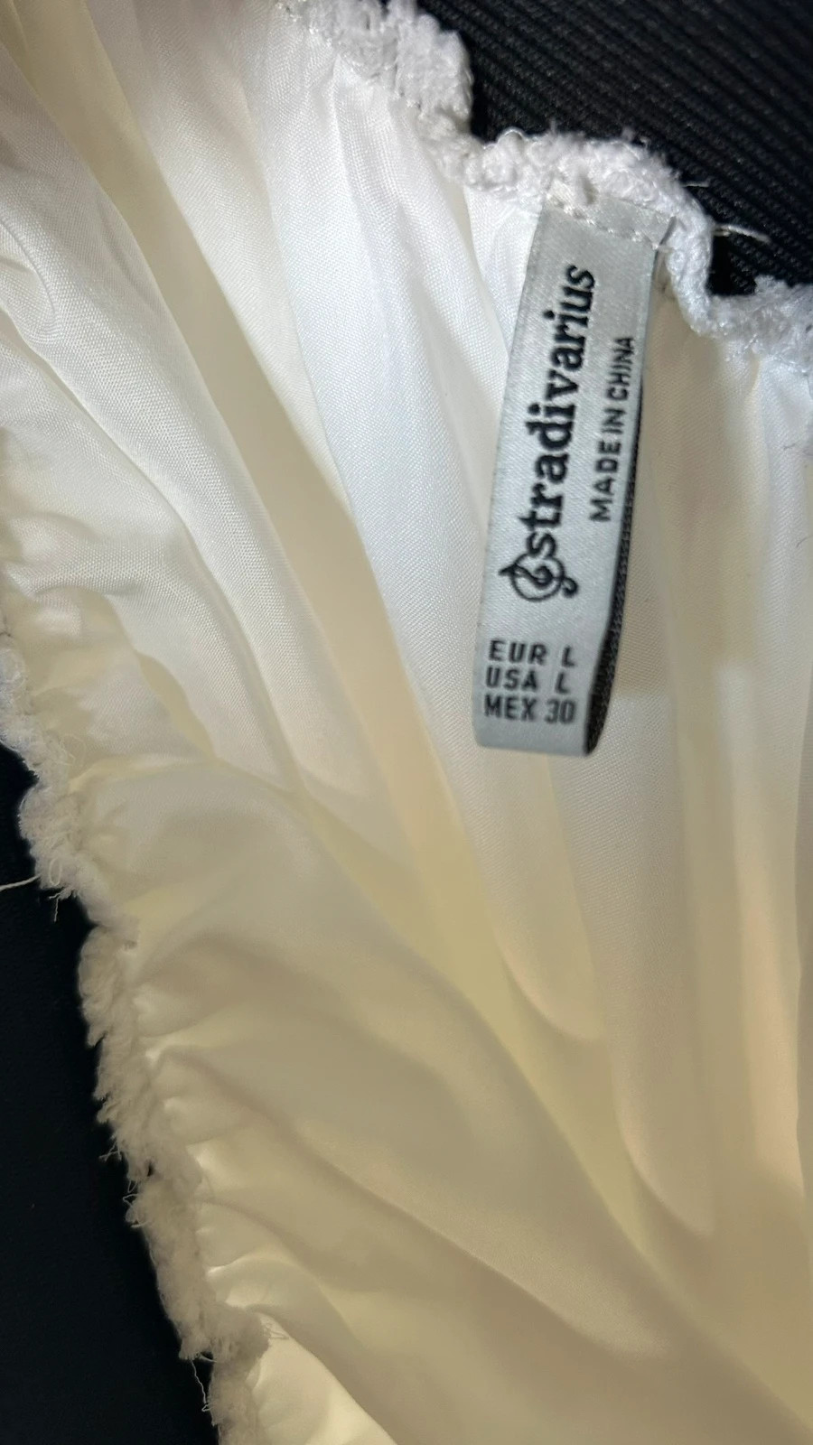Pantalón plisado blanco Stradivarius – Stradivarius – taille L / 40 / 12 5