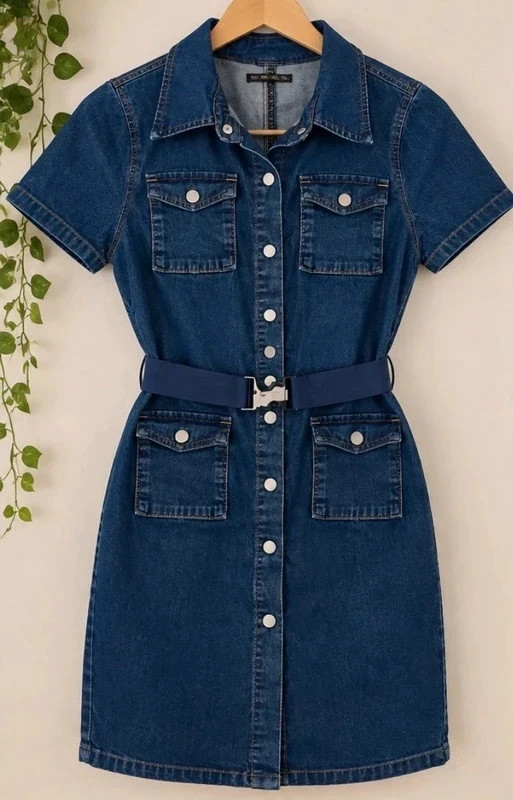 Denimland Blue Denim Shirt Dress – Size M – Denim – taille M / US 8-10 2
