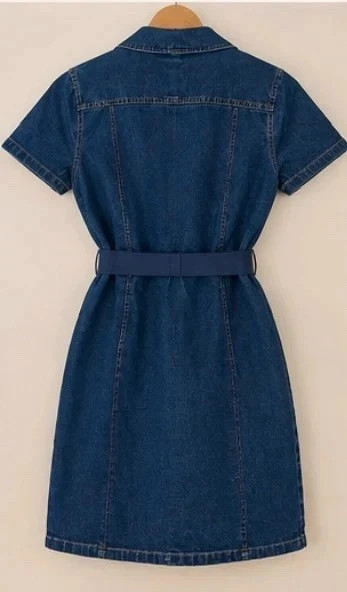 Denimland Blue Denim Shirt Dress – Size M – Denim – taille M / US 8-10 3