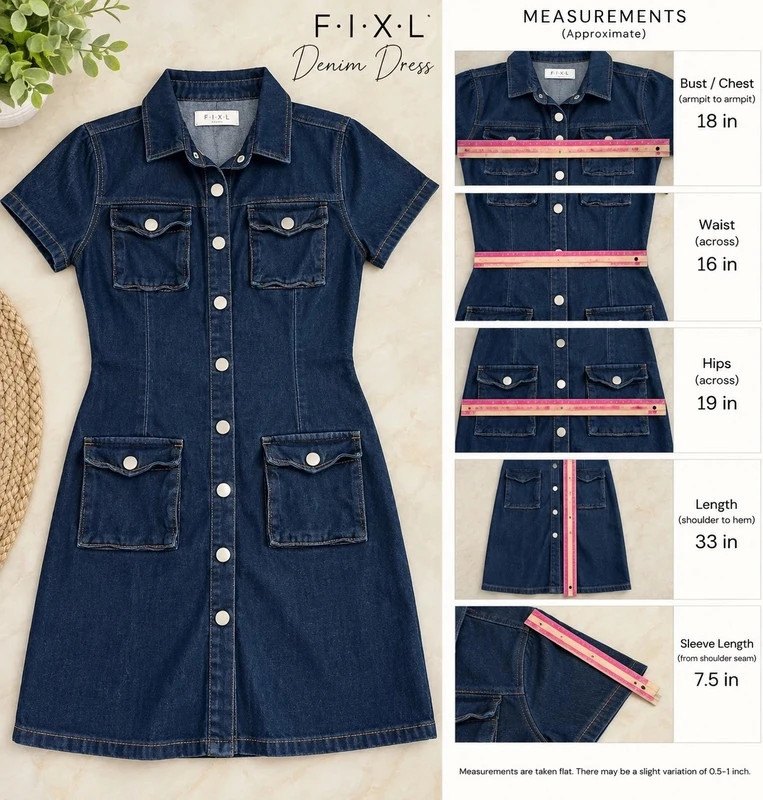 Denimland Blue Denim Shirt Dress – Size M