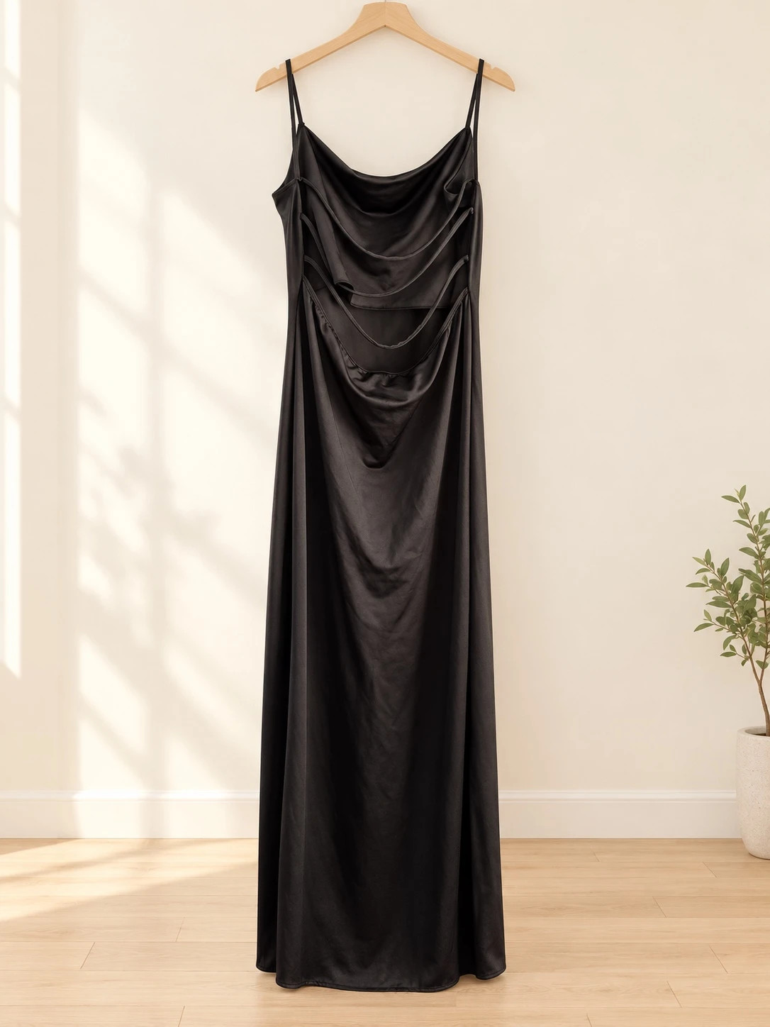 Vibe Sportswear Black Open-Back Maxi Dress – Size L – Vibe – taille L / US 12-14 2