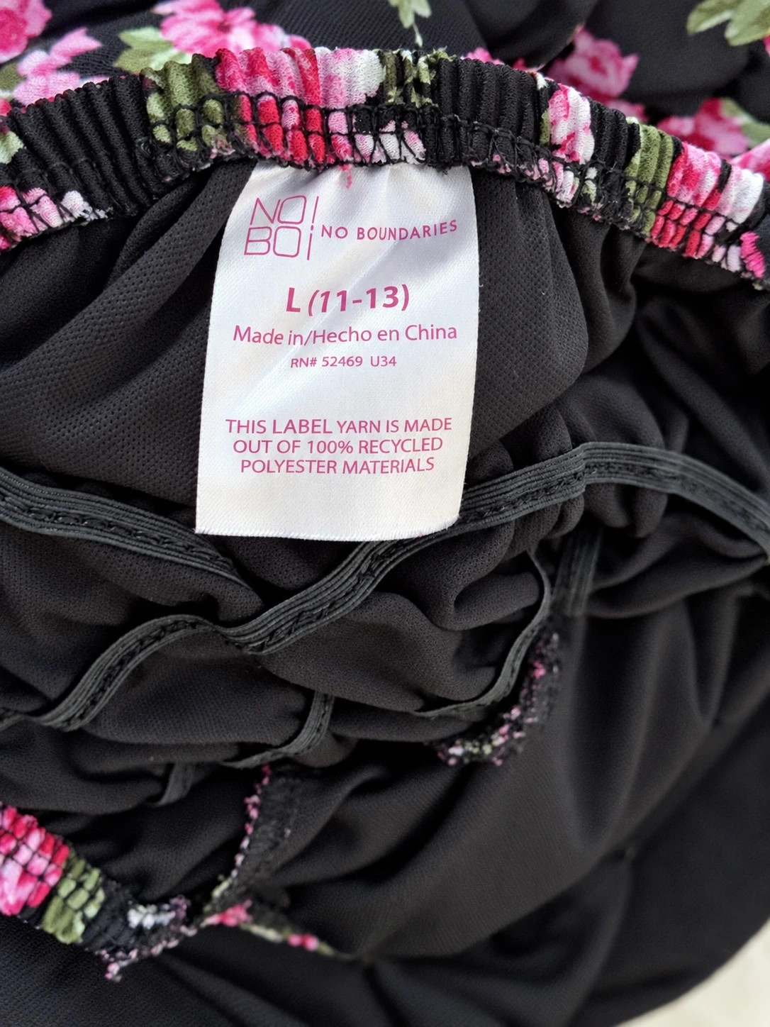 No Boundaries Black Floral High-Low Maxi Dress – Juniors L (11–13) – No Boundaries – taille L / US 12-14 2