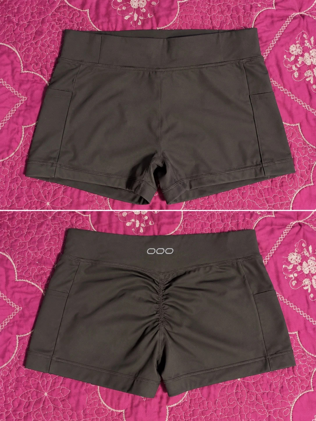New Brown Scrunch Butt Workout Shorts – taille L / US 12-14