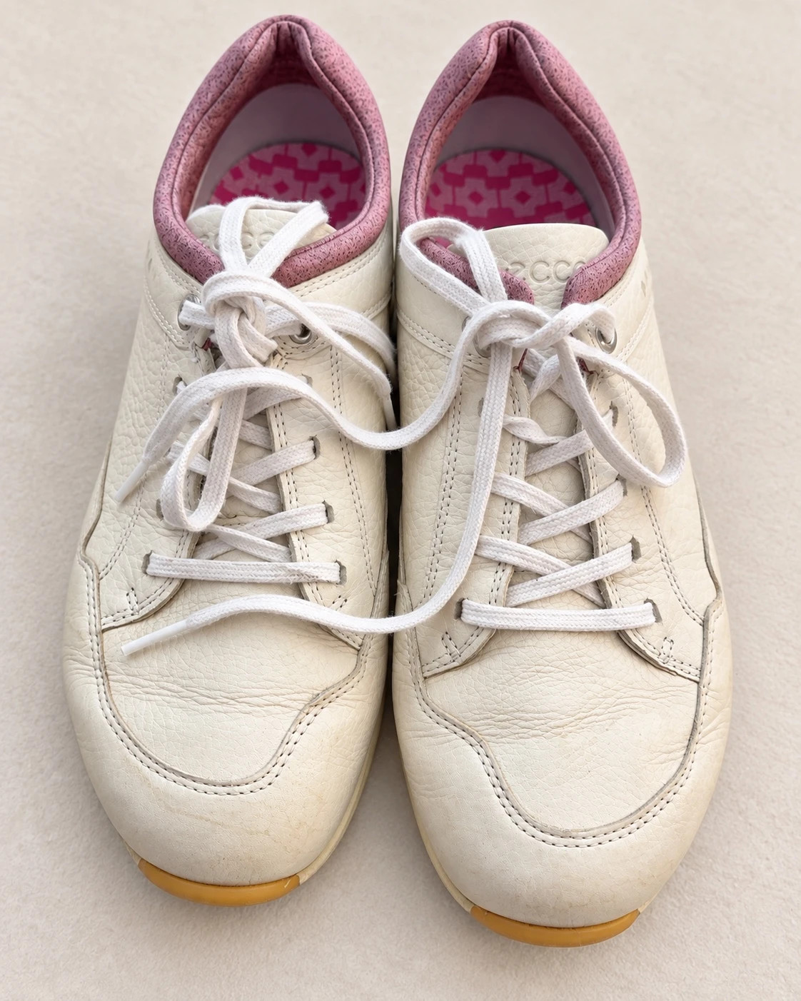 ECCO Women’s Leather Shoes Size 6 / EU 37 – White & Pink