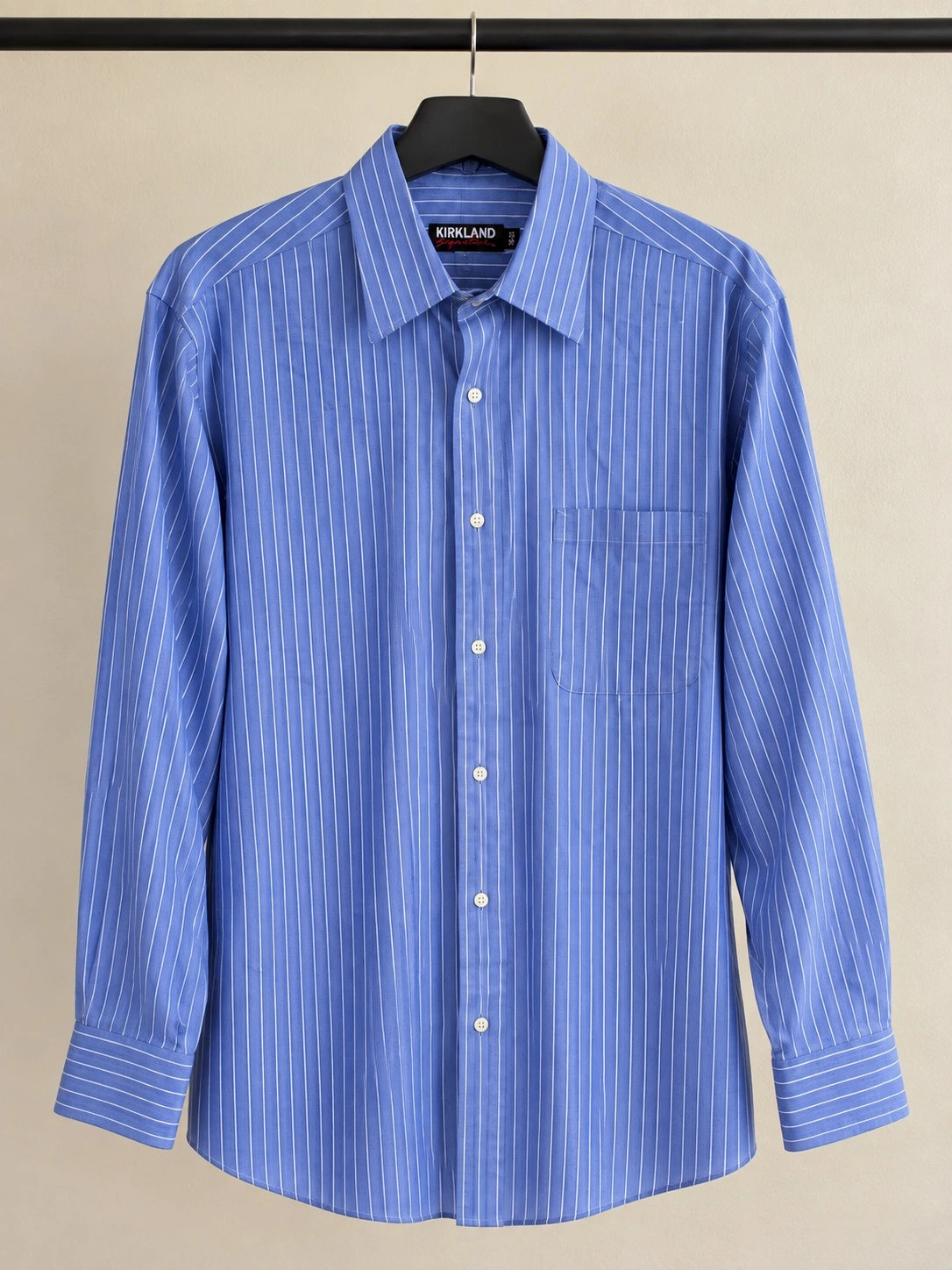 Kirkland Signature Men’s Blue Striped Dress Shirt Size 16-33