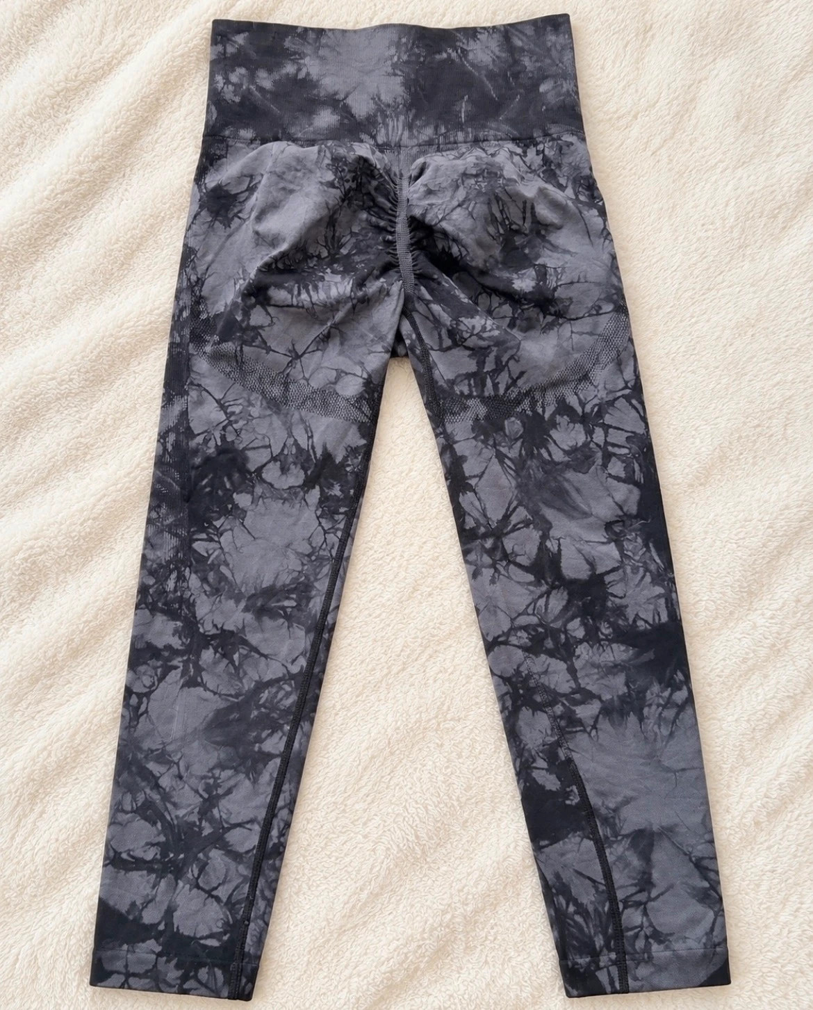 Black & Gray High-Waisted Printed Leggings – taille M / US 8-10 2