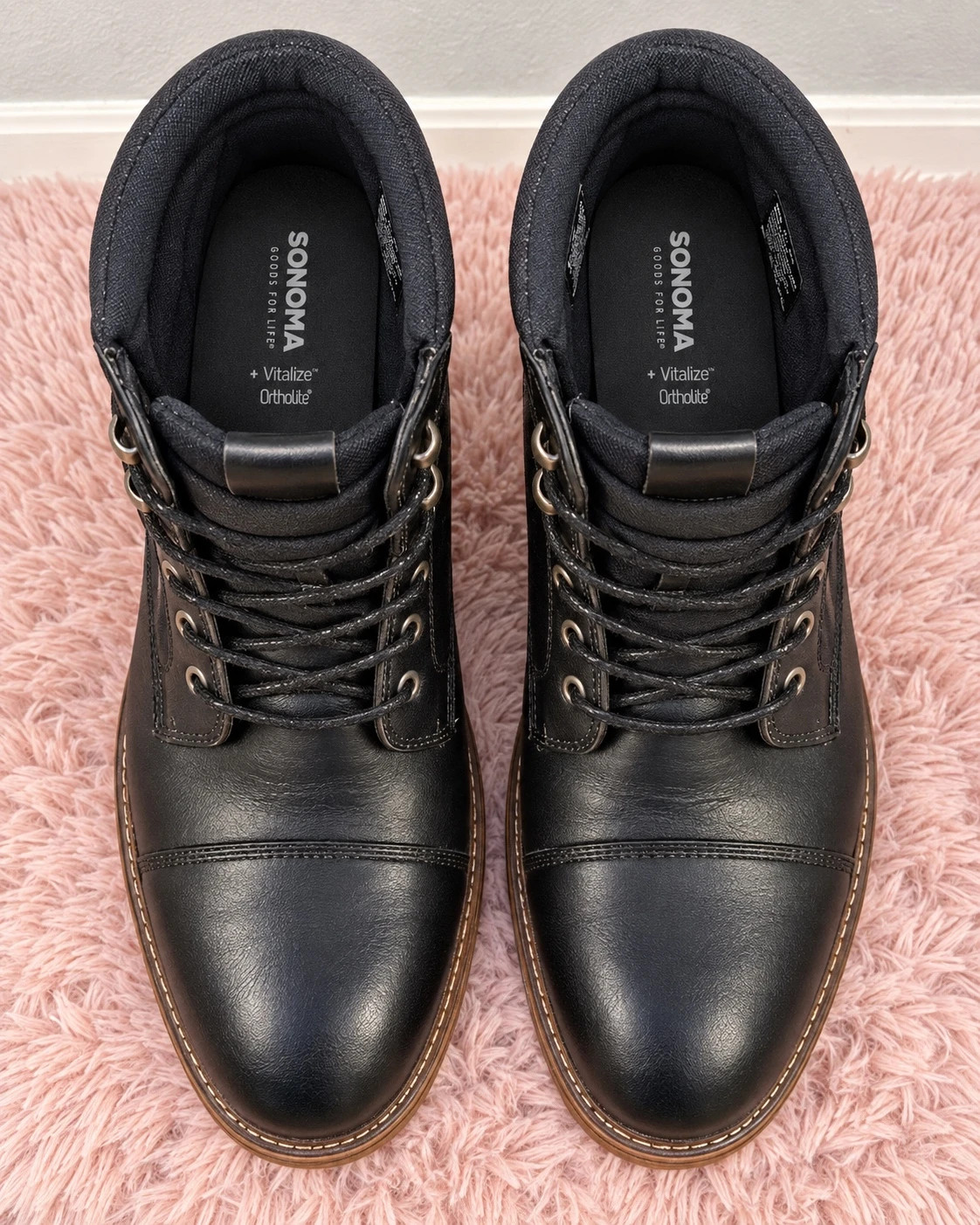 Sonoma Men’s Black Lace-Up Ankle Boots – Size 10.5 Medium – Sonoma – taille 10.5 4