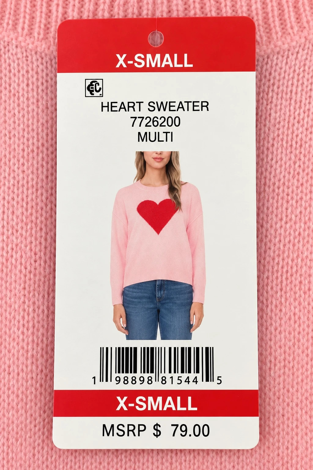 Vince Camuto Heart Sweater Pink Red XS NWT – Vince Camuto – taille XS / US 2 4