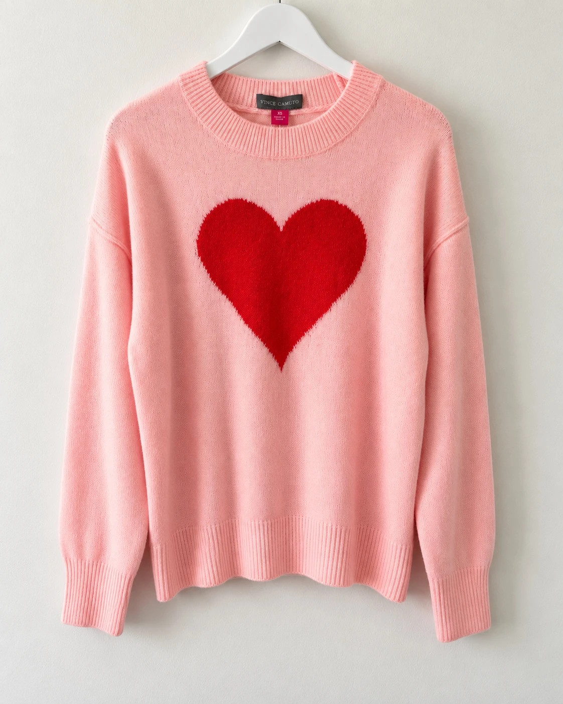 Vince Camuto Heart Sweater Pink Red XS NWT – Vince Camuto – taille XS / US 2