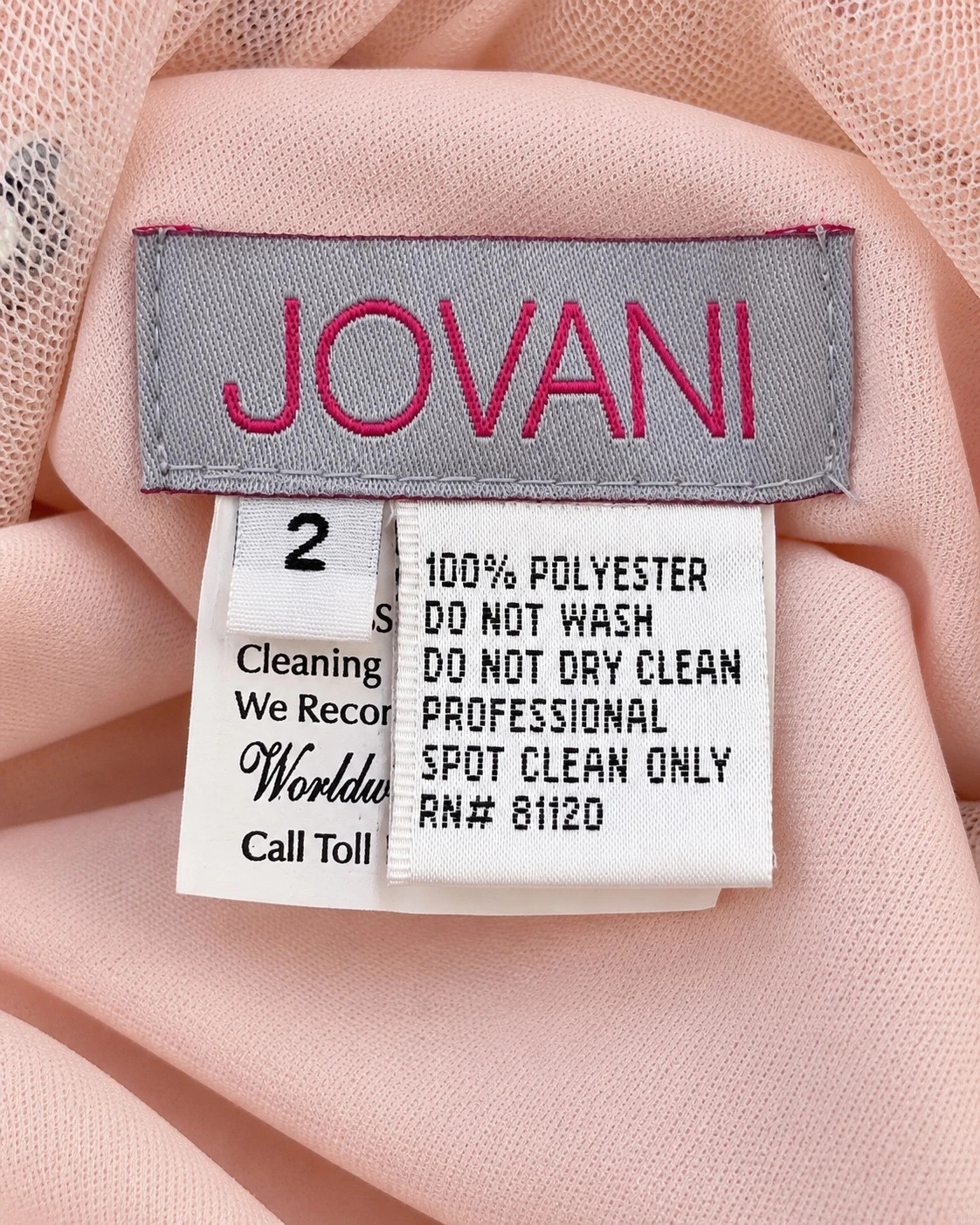 Jovani Blush Rhinestone One Shoulder Dress Size 2 – Jovani – taille XS / US 2 3