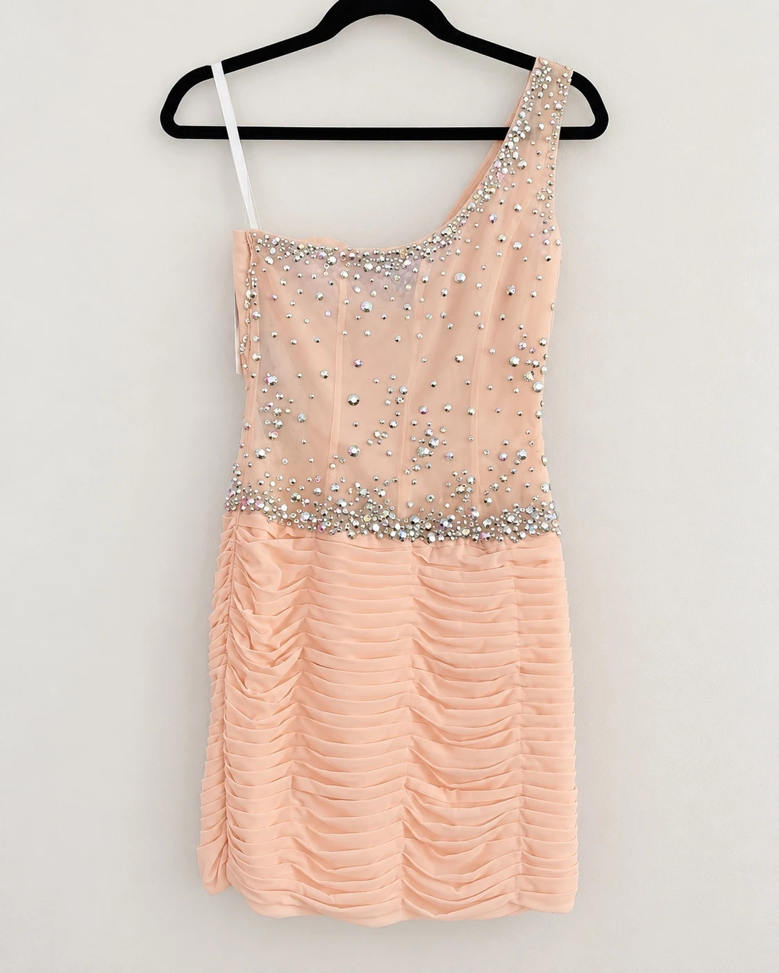 Jovani Blush Rhinestone One Shoulder Dress Size 2 – Jovani – taille XS / US 2 2
