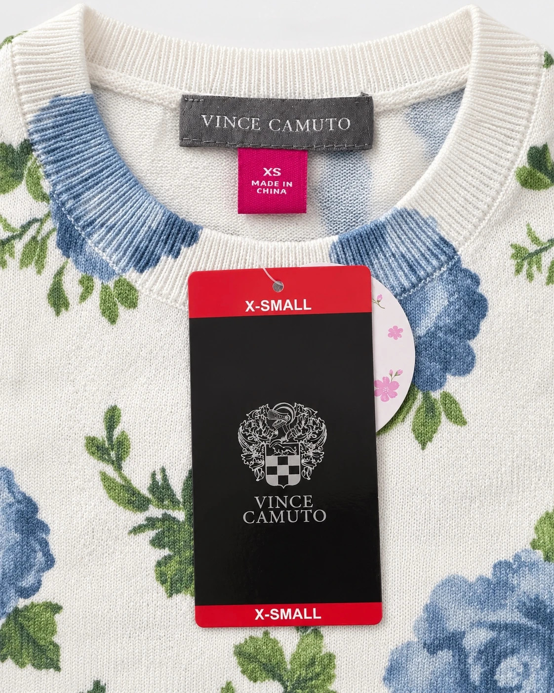 Vince Camuto Floral Knit Short Sleeve Top – Size XS – New with Tags – Vince Camuto – taille XS / US 2 2