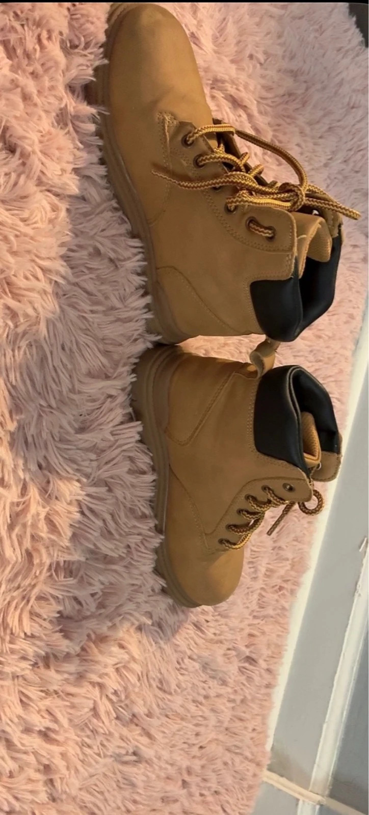 Kids Tan Lace-Up Ankle Boots – Youth Size 1 – taille 1 junior 2