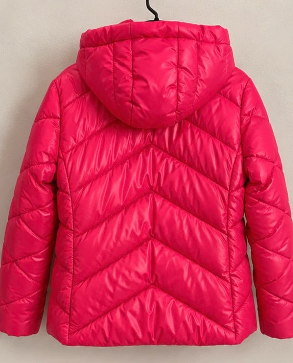 GUESS Women’s Pink Hooded Puffer Jacket – Size L – GUESS – taille L / US 12-14 2