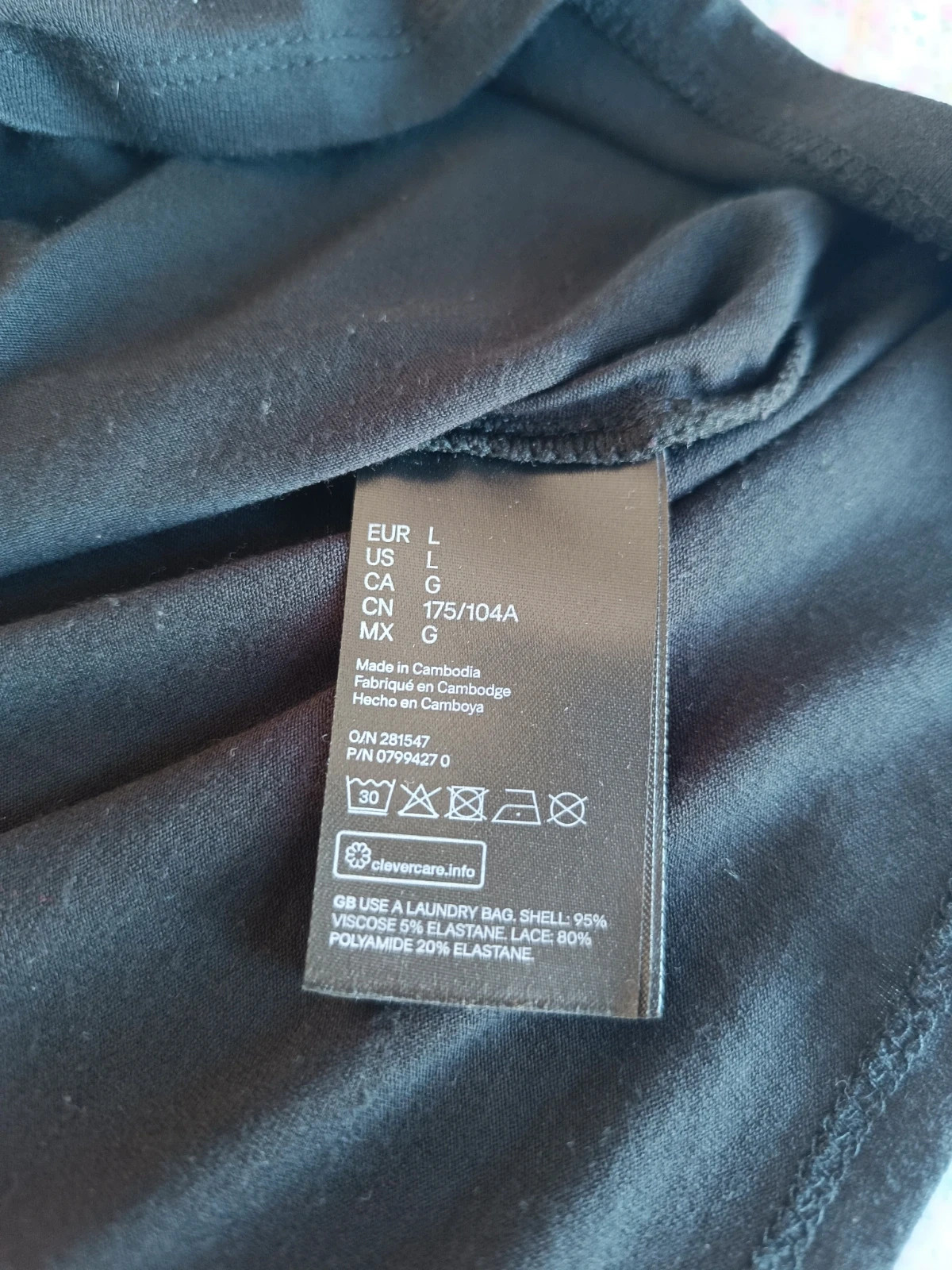 Blusa negra de mujer con encaje Talla L – H&M – taille L / 40 / 12 3