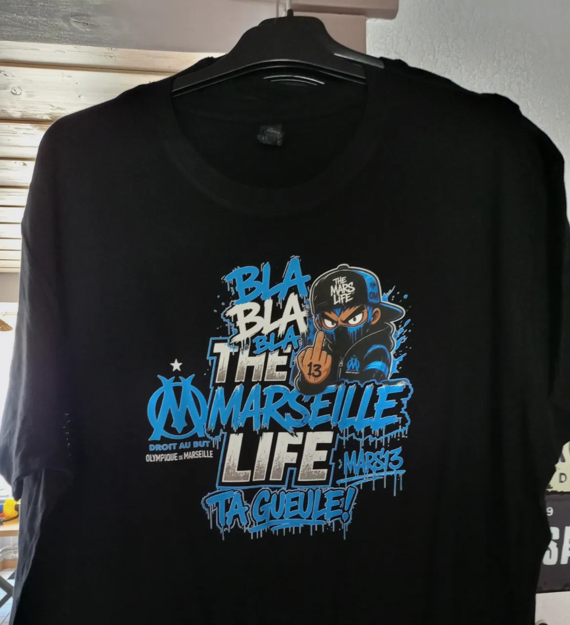 T-shirt noir imprimé OM Marseille Life – Olympique de Marseille – taille XXL 2