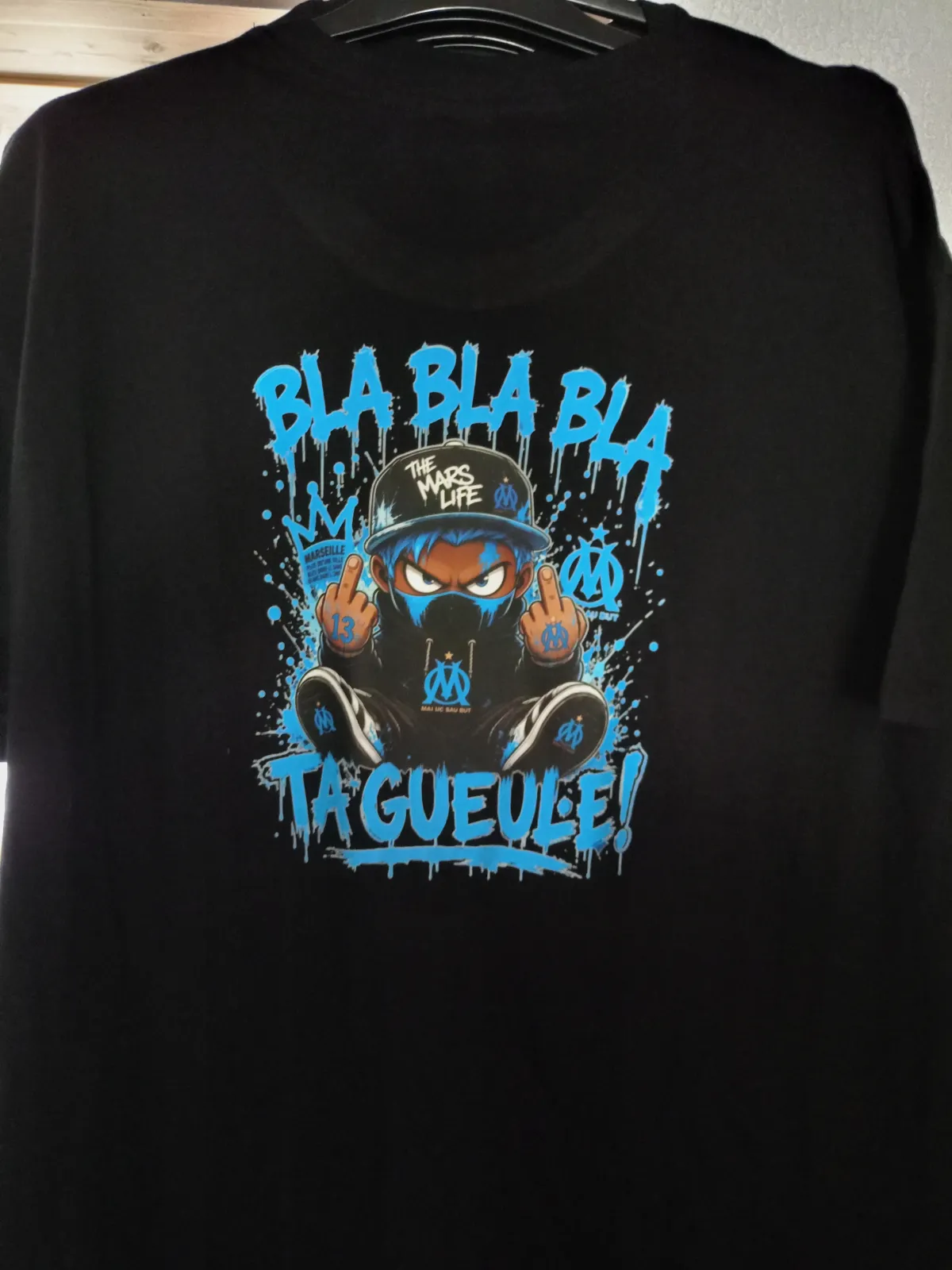 T-shirt noir imprimé OM Marseille Life – Olympique de Marseille – taille XXL 3