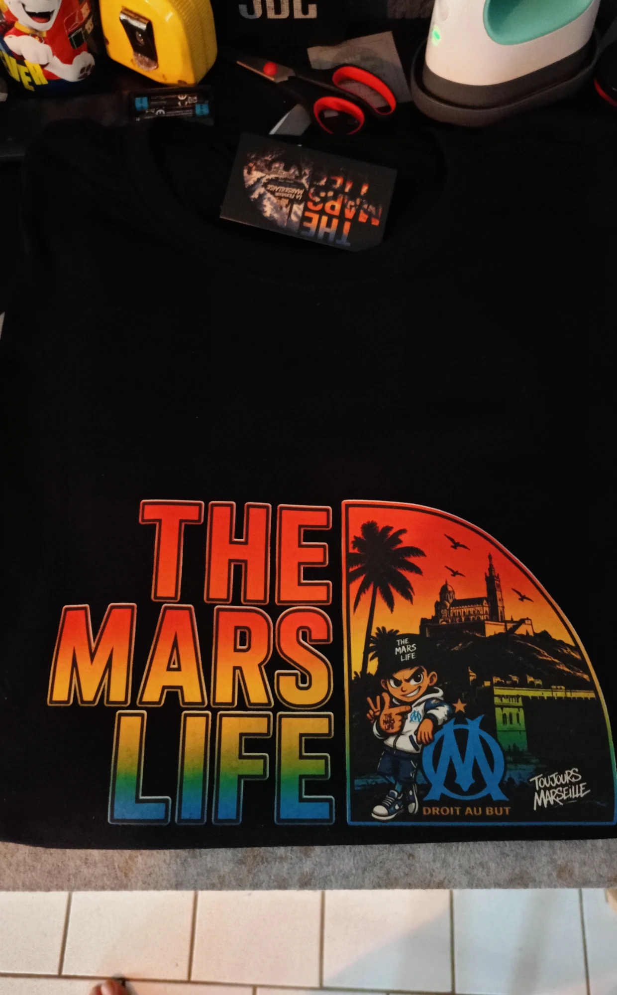 T-shirt noir imprimé The Mars Life olympique de Marseille – The Mars Life – taille XXL