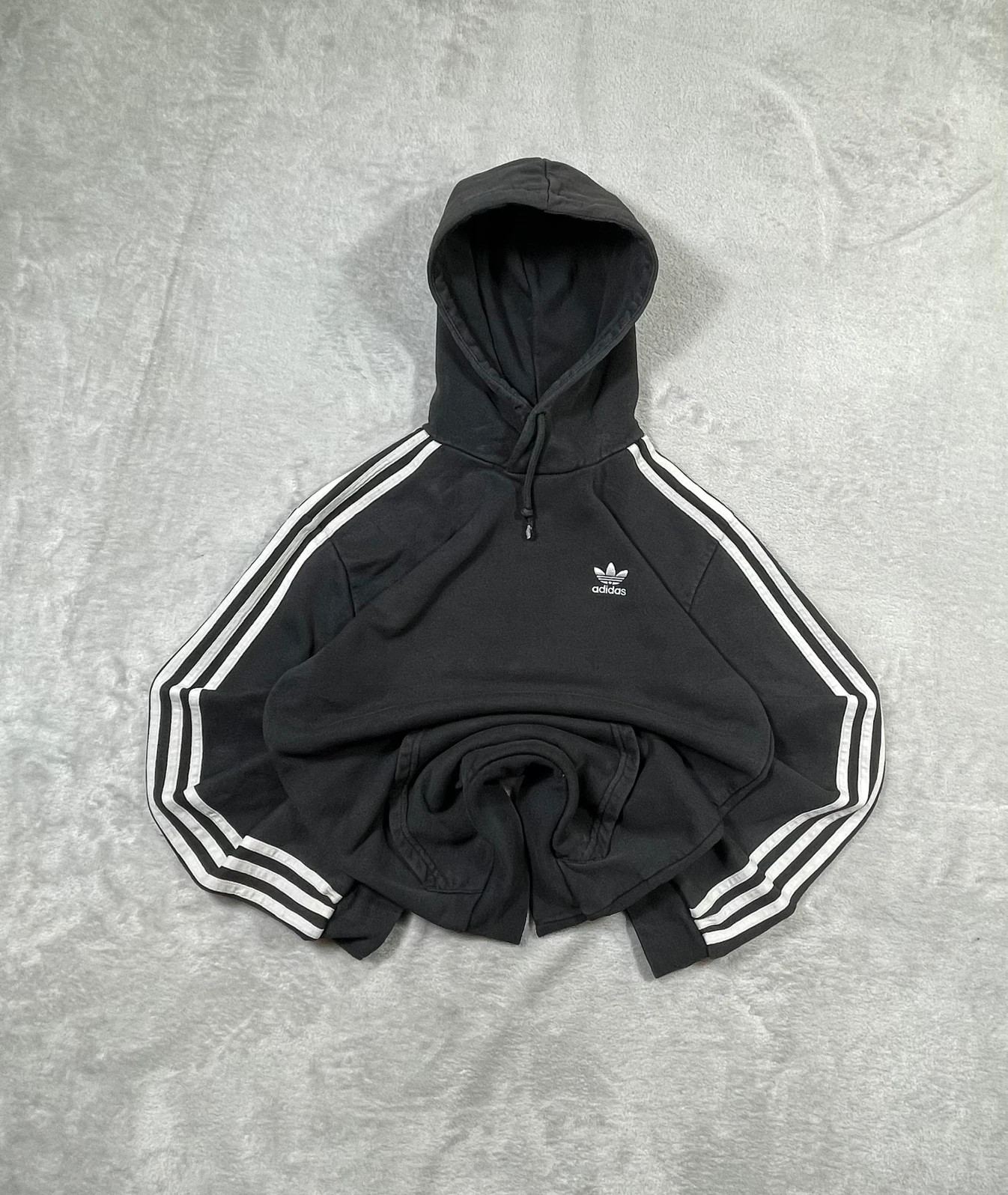 Adidas Hoodie 00s Black White 3 Stripes XS Y2K – adidas Originals – taille XS 2