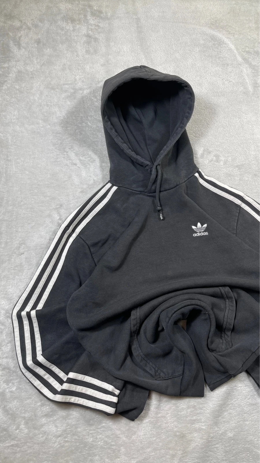 Adidas Hoodie 00s Black White 3 Stripes XS Y2K – adidas Originals – taille XS 3