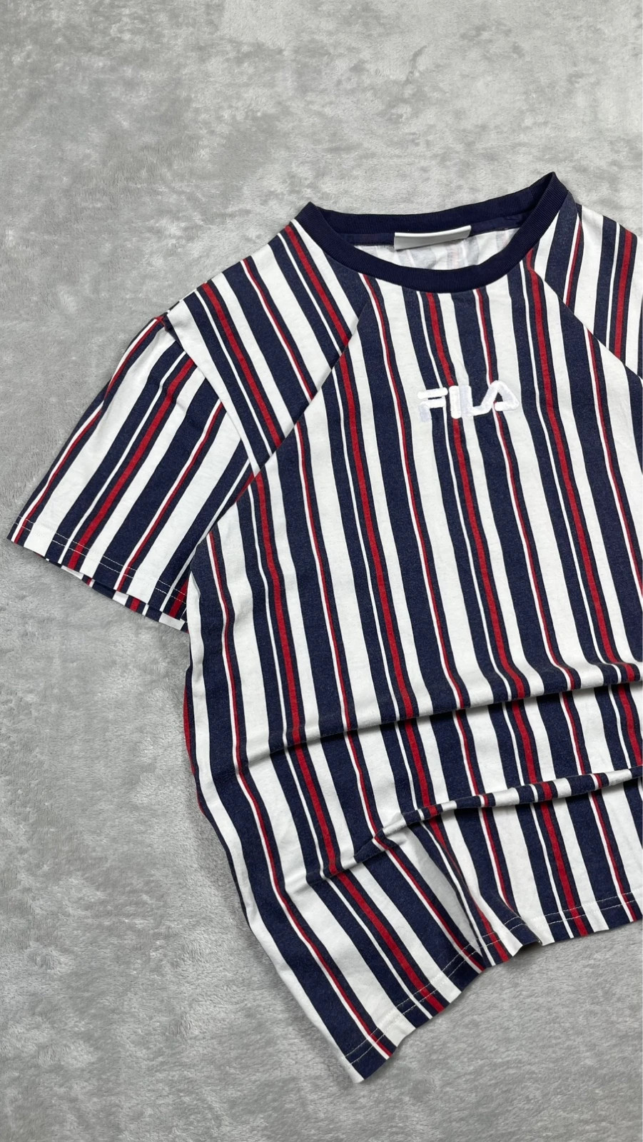 Fila T-Shirt Striped Vintage 00s Y2K Navy White Red Logo S – FILA – taille S 2