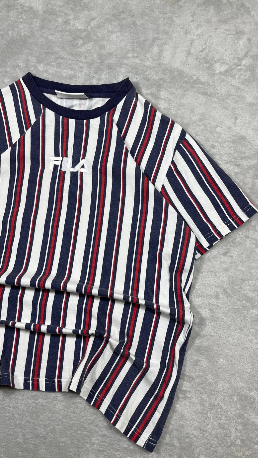 Fila T-Shirt Striped Vintage 00s Y2K Navy White Red Logo S – FILA – taille S 4