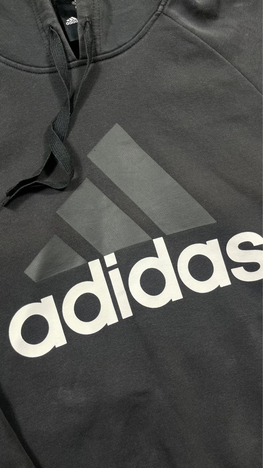 Adidas Hoodie Black 00s Big Logo Sport Size M – adidas – taille M 4