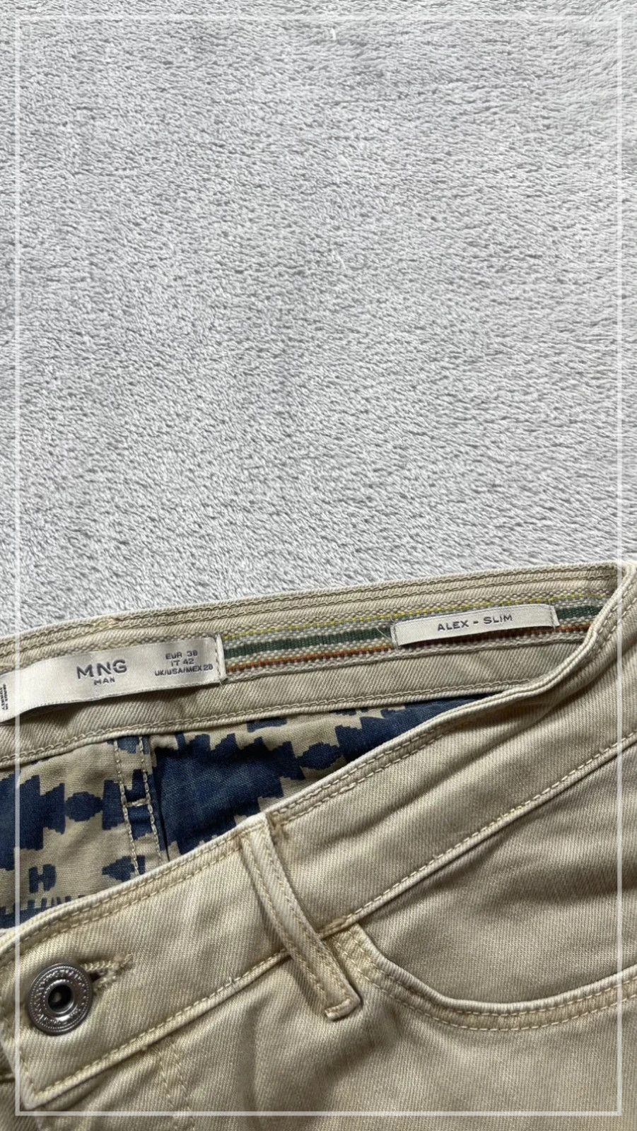 Mango Man Jeans Beige Slim Casual Classic 00s Talla 38 – MNG Man – taille W28 | FR 38 4