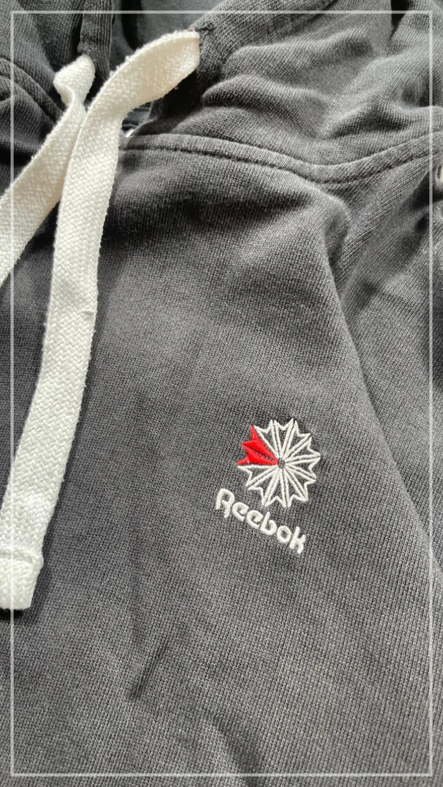 Reebok Black Hoodie Classic Logo Tape 00s Size S – Reebok – taille S 5