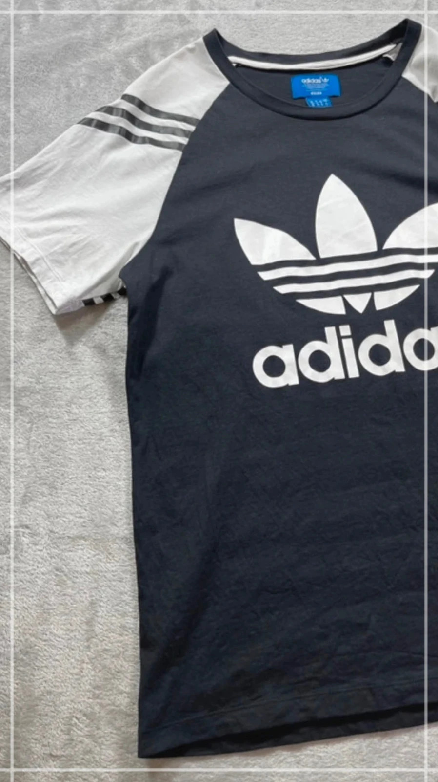 Adidas Originals T-Shirt Black White Trefoil Logo Y2K 00s Talla S – adidas Originals – taille S / 36 / 8 5