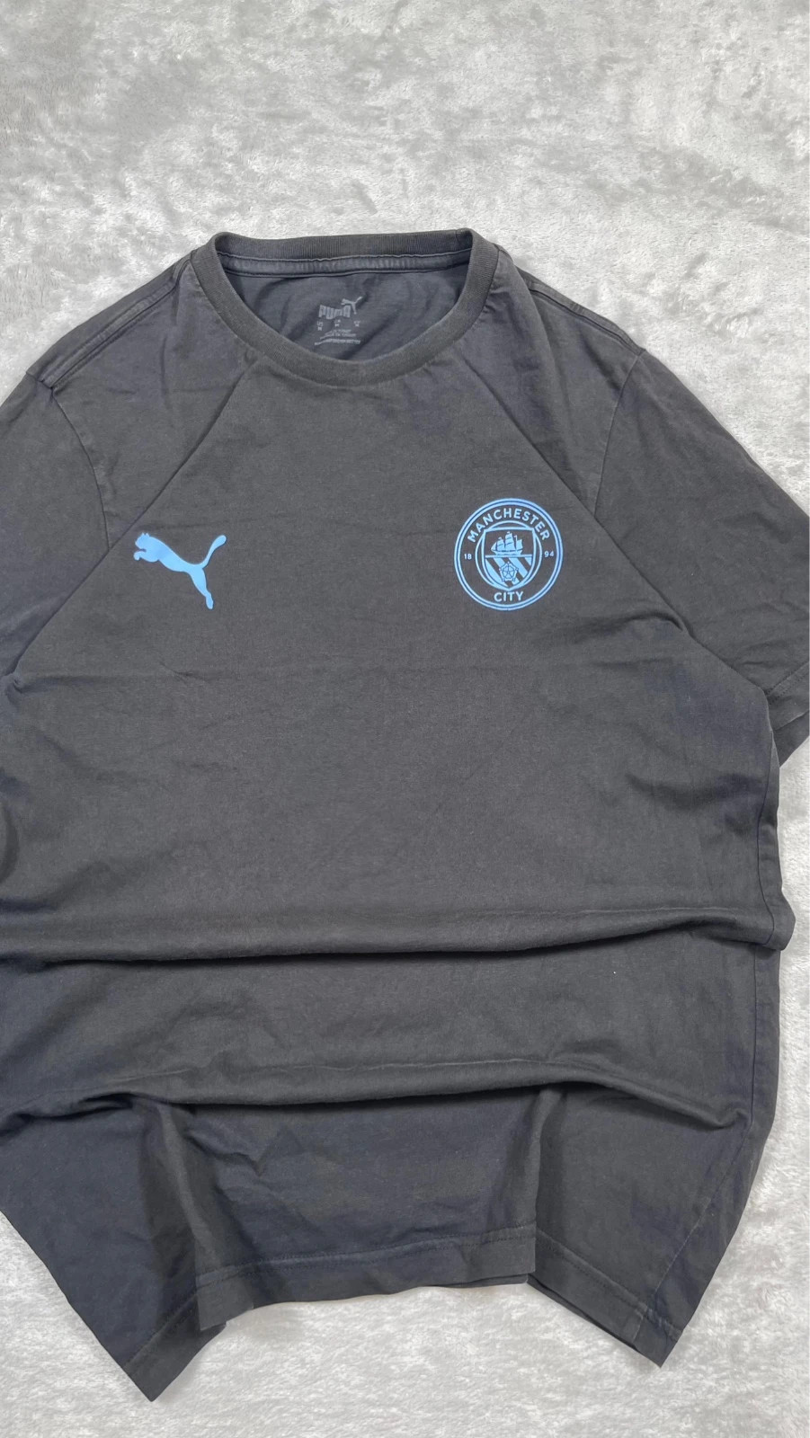 Puma T-Shirt Manchester City Football Club Black Light Blue Logo M – Puma – taille M 3