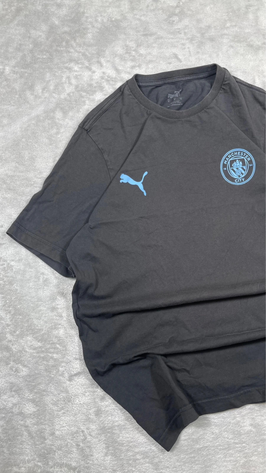 Puma T-Shirt Manchester City Football Club Black Light Blue Logo M – Puma – taille M 2