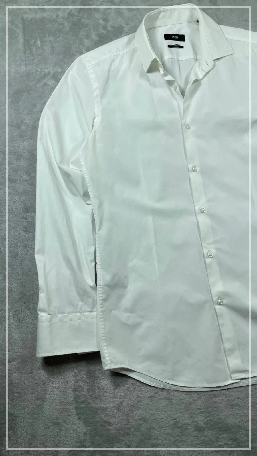 Hugo Boss Dress Shirt White Slim Fit Long Sleeve Classic Business 00s Size 38 (S) – Hugo Boss – taille 38 cm 2