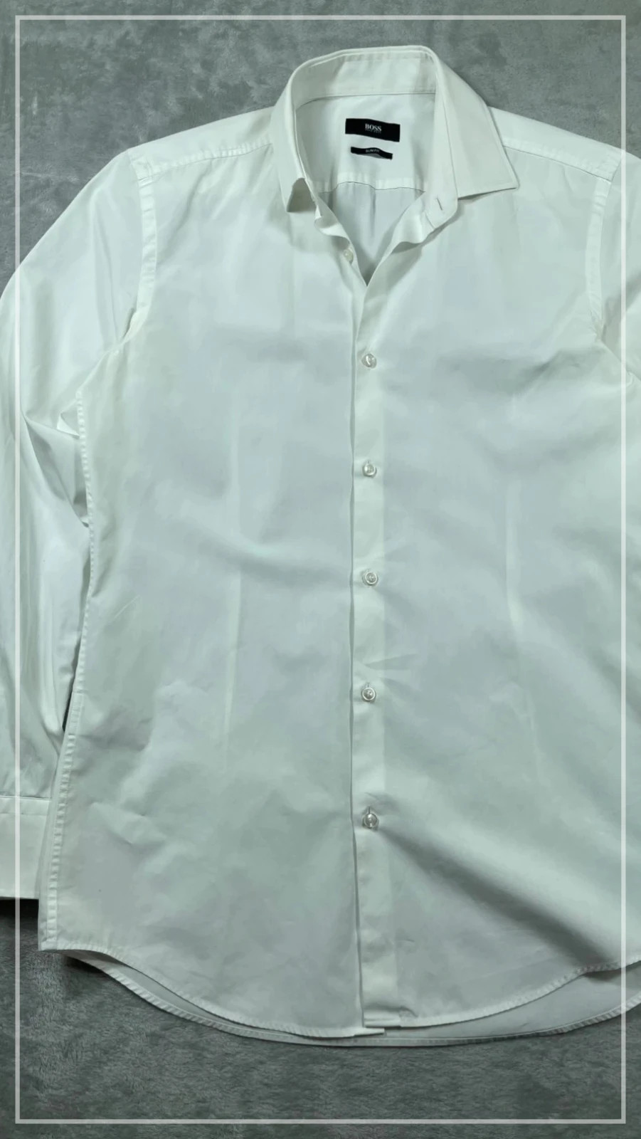 Hugo Boss Dress Shirt White Slim Fit Long Sleeve Classic Business 00s Size 38 (S) – Hugo Boss – taille 38 cm 3