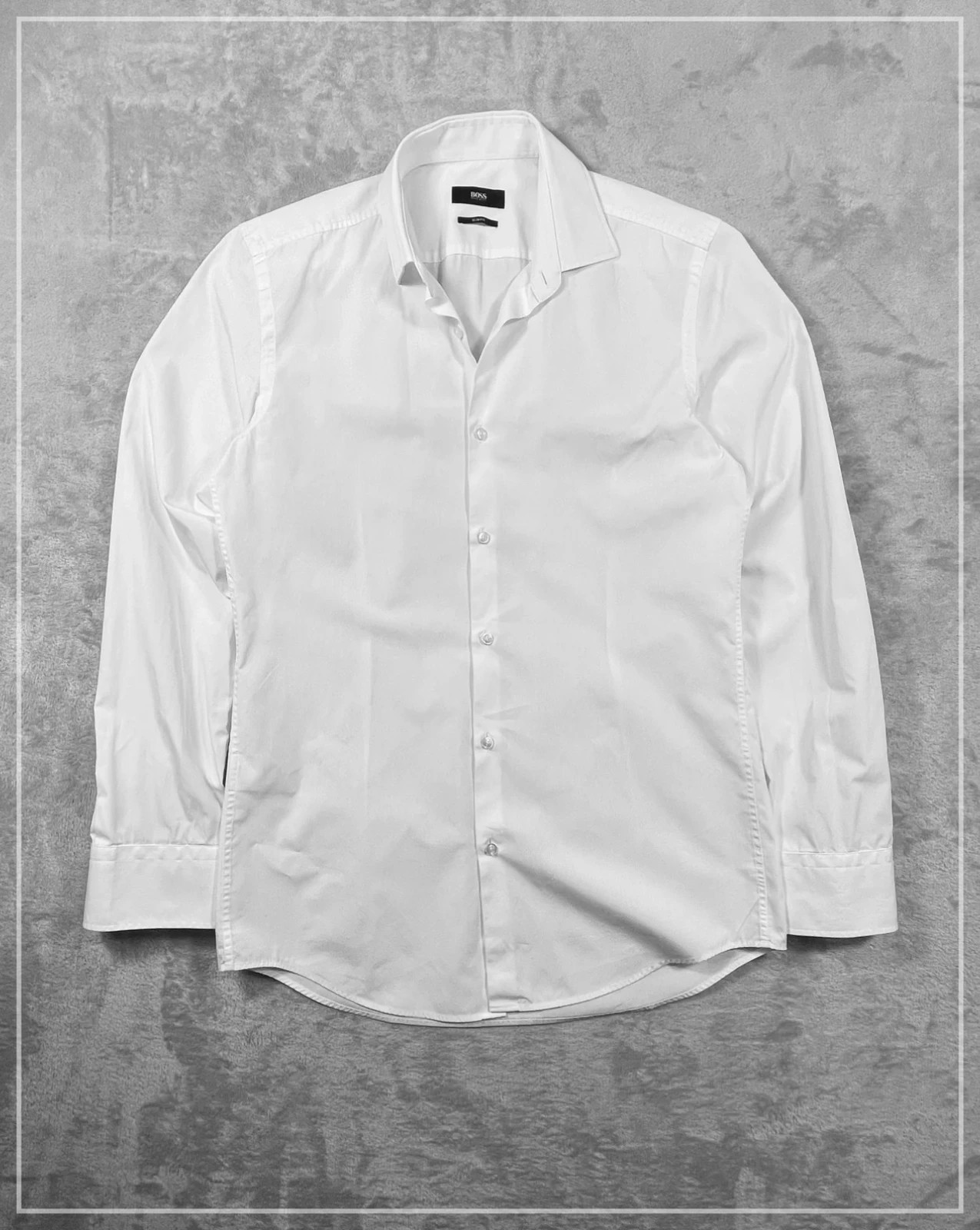 Hugo Boss Dress Shirt White Slim Fit Long Sleeve Classic Business 00s Size 38 (S)